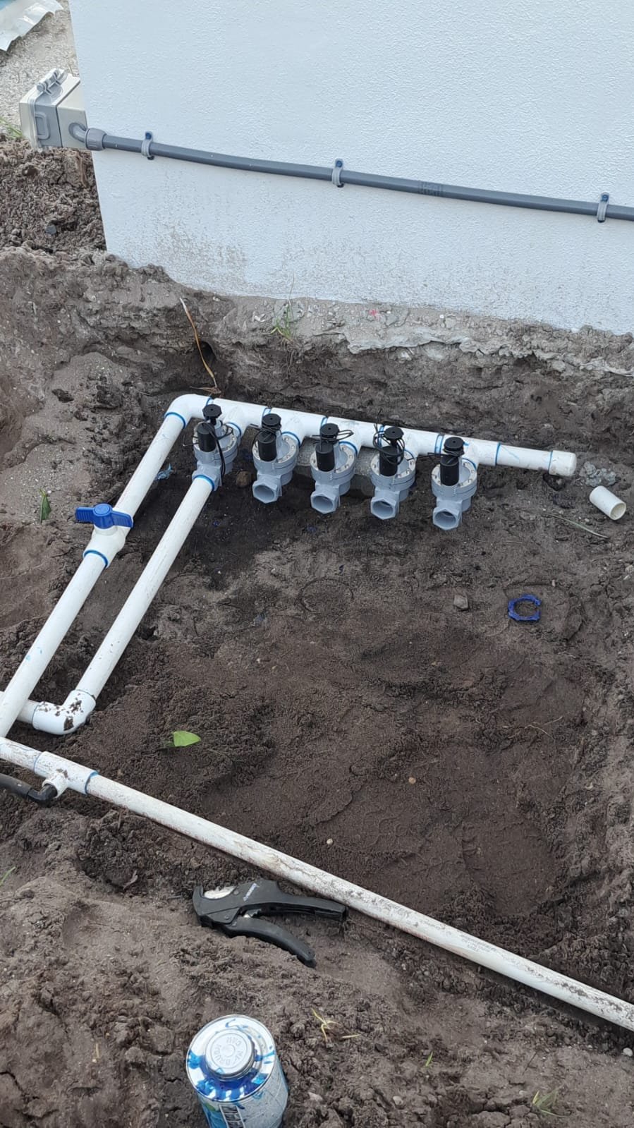 Irrigation line trenching and installation